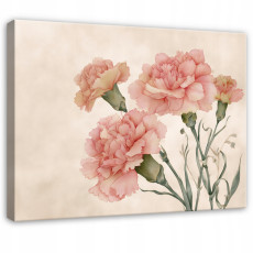 Tableau abstrait représentant des fleurs (œillets et roses) pour la chambre à coucher ou le salon, sur toile, 60 x 40 cm