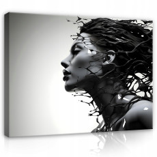 Peinture femme abstraction sur toile murale 120x80