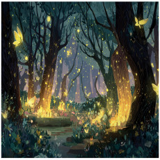 Papier peint pour enfants filles forêt enchantée papier peint pour enfants 200x140
