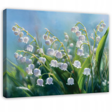 Peinture représentant des perce-neige dans un champ, pour chambre à coucher ou salon, sur toile 40 x 30