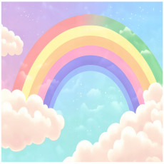 Papier peint pour enfants arc-en-ciel nuages chambre d'enfant papier peint intissé 250x175