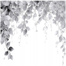 Papier peint photo feuilles suspendues gris chambre salon papier peint intissé 200x140