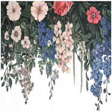 Papier peint photo fleurs suspendues feuilles chambre salon papier peint intissé 350x250