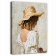 Tableau femme abstraction boho beige pour chambre à coucher salon sur toile 40x30