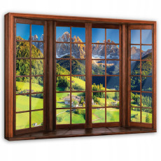 Tableau 3D représentant une vue sur les Alpes et la nature, idéal pour une chambre ou un salon, sur toile, 100 x 70 cm
