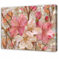 Tableau abstrait glamour représentant des fleurs de cerisier, pour la chambre ou le salon, sur toile, 40 x 30 cm