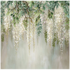 Papier peint photo feuilles fleurs suspendues chambre salon papier peint intissé 350x250