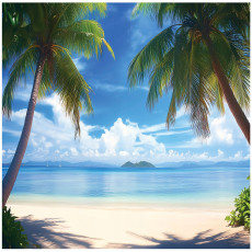 Papier peint photo plage palmiers mer paysage pour la chambre à coucher salon 200x140