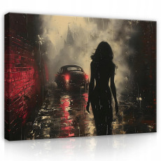 Tableau femme nue voiture sur toile mur chambre salon 60x40