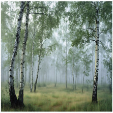 Papier peint photo forêt de bouleaux 3D arbres verts pour mur chambre salon 400x280