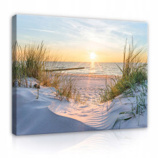 Tableau plage mer 3D sur toile pour salon 120x80