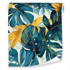 Papier peint feuilles vertes tropicales sur intissé mur chambre salon rouleau