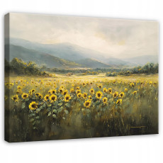 Tableau Fleurs Tournesols prairie pour chambre à coucher salon cuisine sur toile 40x30
