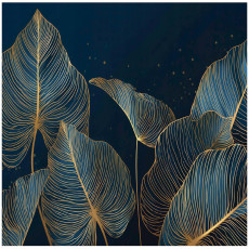 Papier peint photo feuilles dorées glamour chambre salon papier peint intissé 200x140