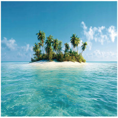 Papier peint île palmiers océan chambre salon papier peint intissé 400x280