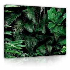 Tableau sur toile feuilles vertes jungle 60x40