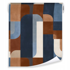 Papier peint art déco abstraction géométrique intissé mur salon chambre à coucher