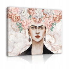 Tableau Frida Kahlo sur toile murale fleurs 60x40