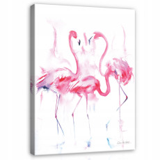 Tableau pour chambre d'enfant flamants roses sur toile 100x70