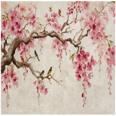 Papier peint arbre fleurs de cerisier chambre salon papier peint intissé