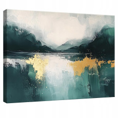 Tableau sur toile mural abstrait doré pour chambre à coucher, salon, cuisine 60x40