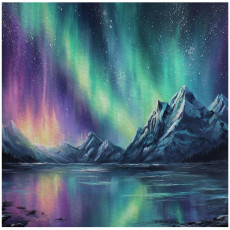 Papier peint montagne aurore boréale chambre salon papier peint intissé 300x210