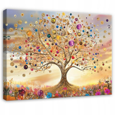 Peinture arbre de vie abstraction pour salon chambre cuisine sur toile 120x80
