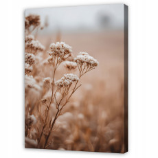Tableau « Fleurs des champs, style bohème, nature, herbes » pour chambre à coucher ou salon, sur toile, 40 x 30