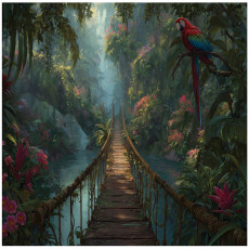 Papier peint photo « Forêt tropicale » pour chambre à coucher ou salon, support intissé, 400 x 280 cm