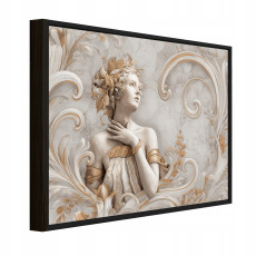 Tableau dans un cadre noir sur toile femme 3D béton salon chambre 120x80