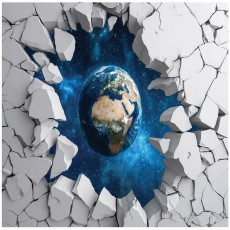 Papier peint photo 3D Terre et espace pour chambre d'enfant 150x105