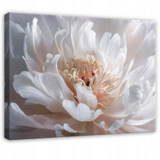 Tableau fleur 3D blanc abstrait pour chambre à coucher, salon, cuisine sur toile 60x40