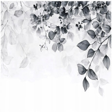 Papier peint photo feuilles suspendues noir et blanc pour mur chambre salon 350x250