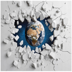 Papier peint pour enfants 3D Terre Cosmos Papier peint pour enfants Intissé 150x105