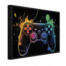 Tableau dans un cadre noir sur toile pour joueur, tapis de jeu pour chambre d'enfant 120x80