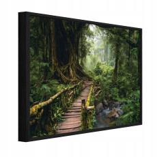 Tableau dans un cadre noir sur toile forêt arbres nature salon chambre à coucher 120x80