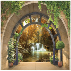 Papier peint 3D fenêtre cascade pour chambre à coucher salon papier peint intissé 400x280