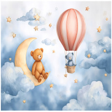 Papier peint pour enfants nuages ballons ours lune papier peint pour enfants 300x210