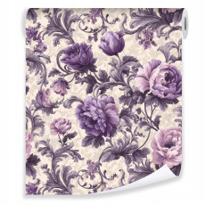 Papier peint fleurs violettes sur intissé mur salon chambre à coucher papier peint mural