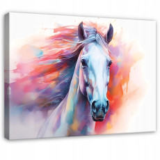 Tableau représentant un cheval, aquarelle d'animaux, pour la chambre à coucher ou le salon, sur toile, 40 x 30