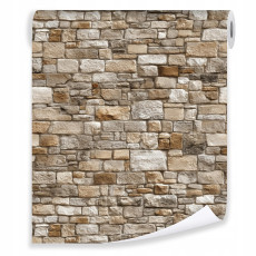 Papier peint beige brique structure mur sur intissé mur salon chambre à coucher