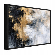 Tableau dans un cadre noir sur toile, abstrait, salon doré, chambre à coucher, 60 x 40