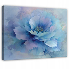 Tableau abstrait représentant des fleurs bleues, pour la chambre ou le salon, sur toile, 120 x 80 cm