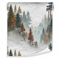 Papier peint « Forêt brune » sur intissé pour le salon ou la chambre à coucher