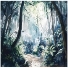 Papier peint forêt arbres jungle chambre salon papier peint intissé 300x210