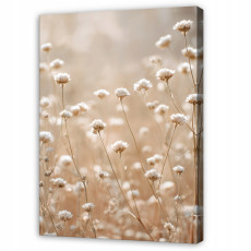 Tableau « Fleurs bohèmes beiges » sur toile, 60 x 40 cm, pour chambre à coucher ou salon