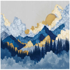 Papier peint montagne forêt aquarelle chambre salon papier peint intissé 400x280