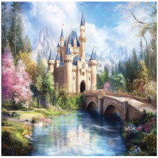 Papier peint pour fille château de conte de fées papier peint pour chambre d'enfant 150x105