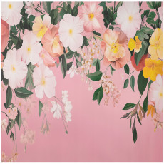 Papier peint floral suspendu feuilles roses pour la chambre à coucher ou le salon 300x210