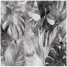Papier peint photo feuilles de monstera noir et blanc pour mur chambre salon 250x175